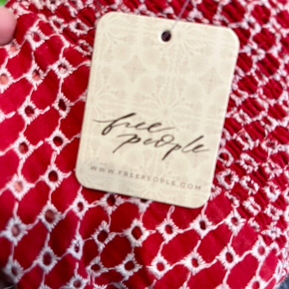 Free People Women's Red Berry Kiss Mini Dress (NWT) - Picture 11 of 12